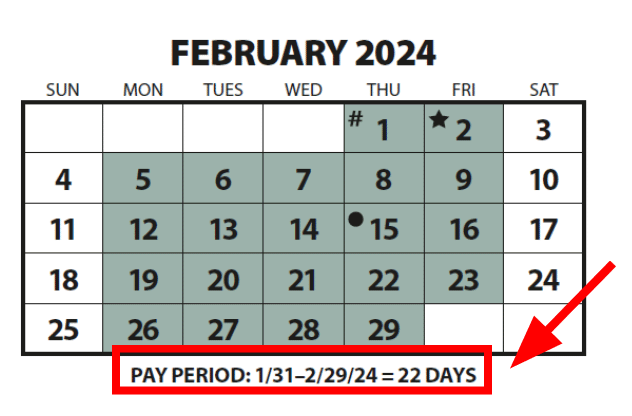 calendar pay period